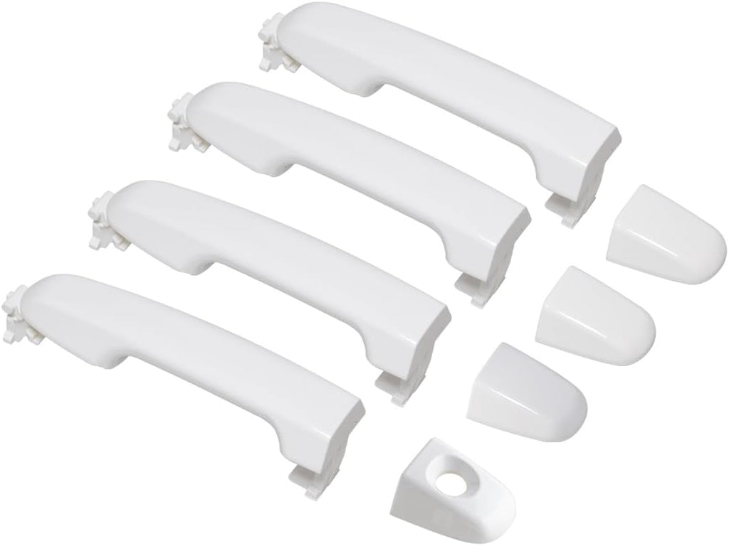 Manija de puerta exterior compatible con Toyota Camry años 2012 2013 2014 2015 2016 2017, color blanco pintado