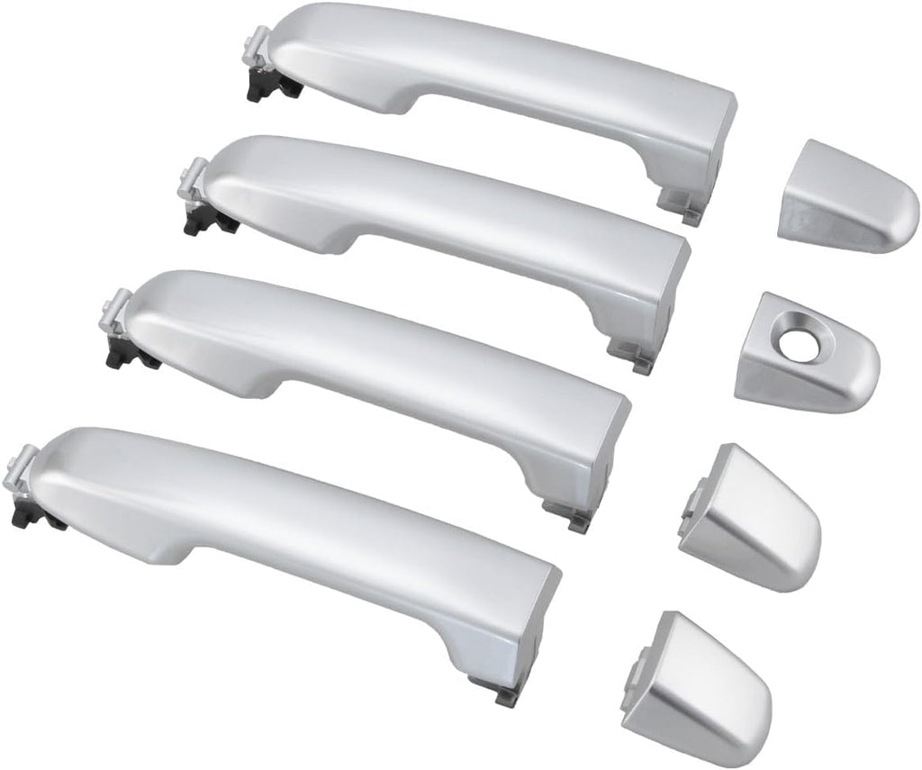 Juego de manijas de puerta exterior compatible con Toyota Camry años 2012, 2013, 2014, 2015, 2016, 2017, color plateado pintado