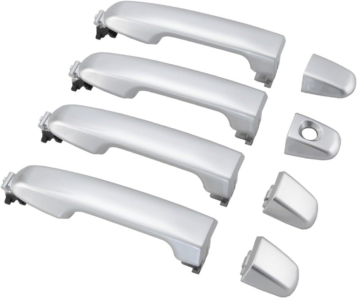 Juego de manijas de puerta exterior compatible con Toyota Camry años 2012, 2013, 2014, 2015, 2016, 2017, color plateado pintado