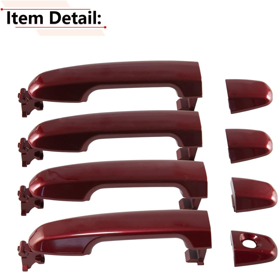 Manija de puerta exterior compatible con Toyota Camry años 2012 2013 2014 2015 2016 2017, color rojo pintado