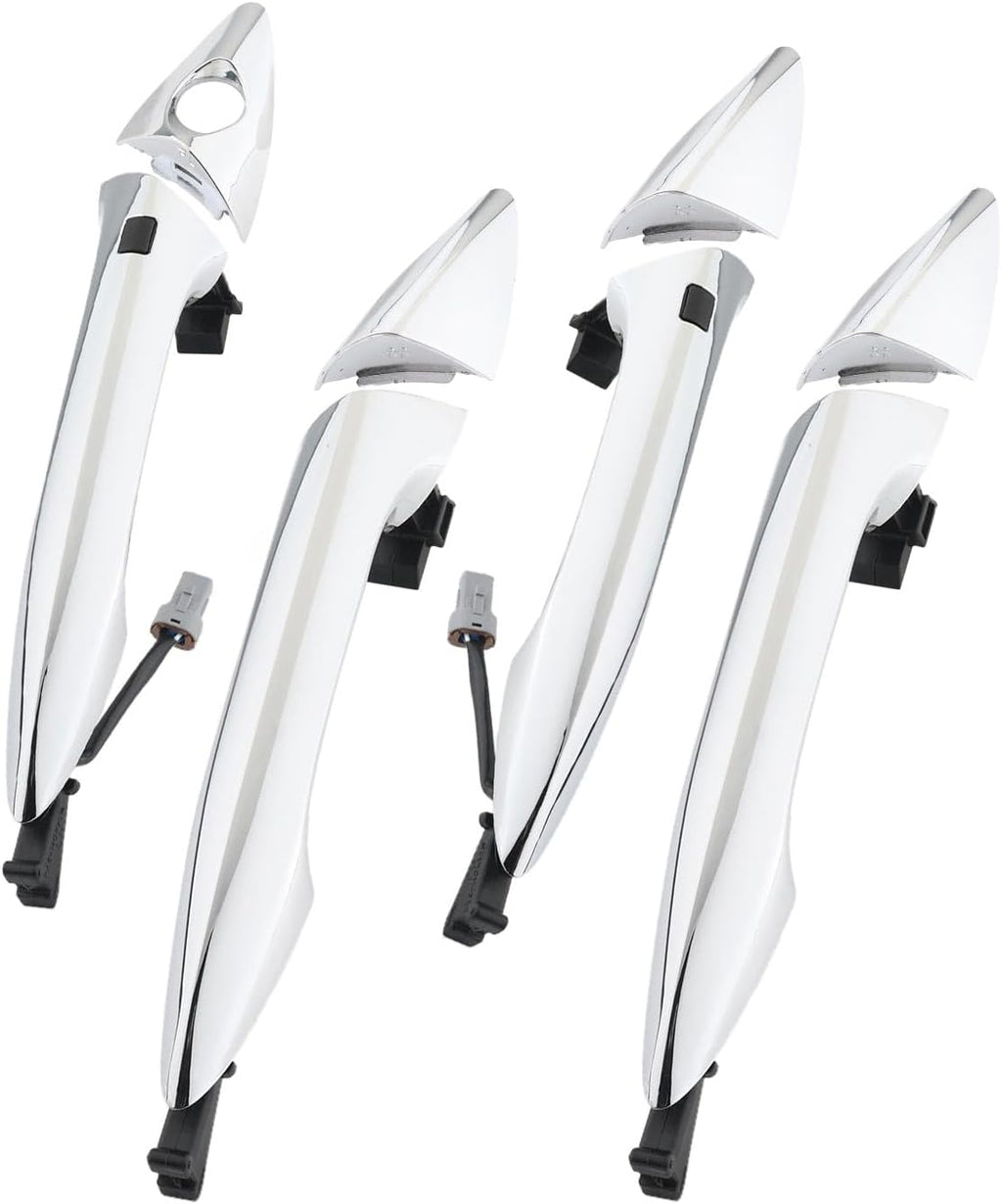 Chrome Exterior Door Handles (4PCS), Compatible with 2011-2016 Hyundai Elantra, with Sensor and Smart Keyless Entry System, Front & Rear Left Driver & Right Passenger Outside Door Handle, 826623X000