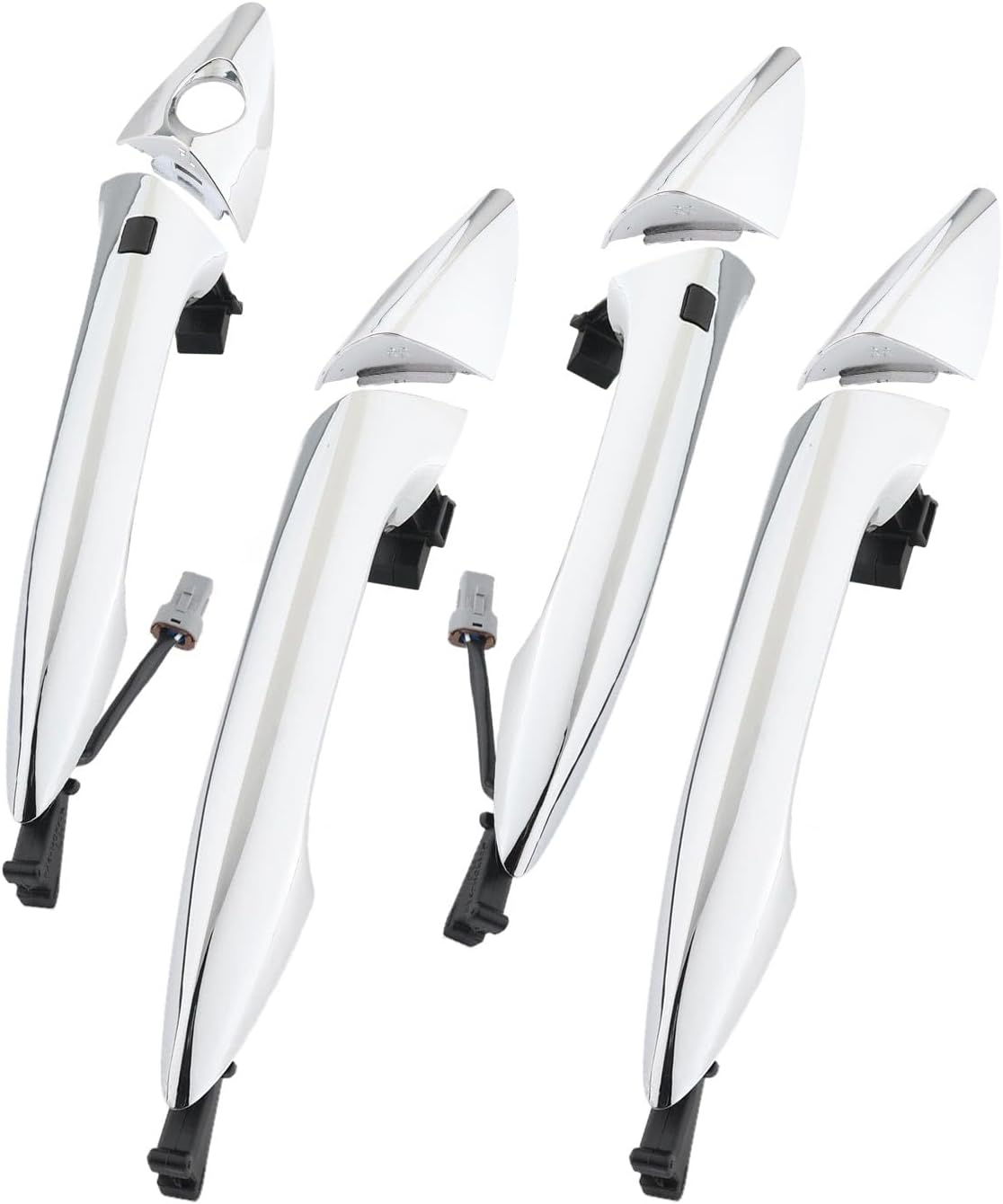 Manijas cromadas de puerta exterior (4 piezas), compatibles con Hyundai Elantra 2011-2016, con sensor y sistema de entrada sin llave inteligente, manija de puerta exterior delantera y trasera izquierda del conductor y derecha del pasajero, 826623X000