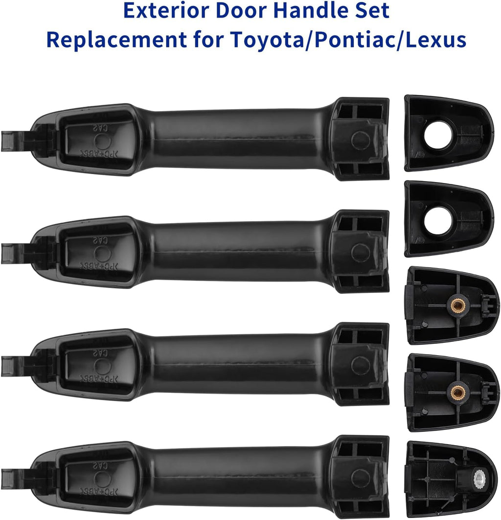 Manijas de puertas exteriores para Toyota Camry 2002-2006, Corolla Matrix 2003-2013, RAV4 2001-2012, Prius 04-09, Pontiac Vibe 2003-2010, lado delantero y trasero del conductor y del pasajero Sustituye a # 81309 92894
