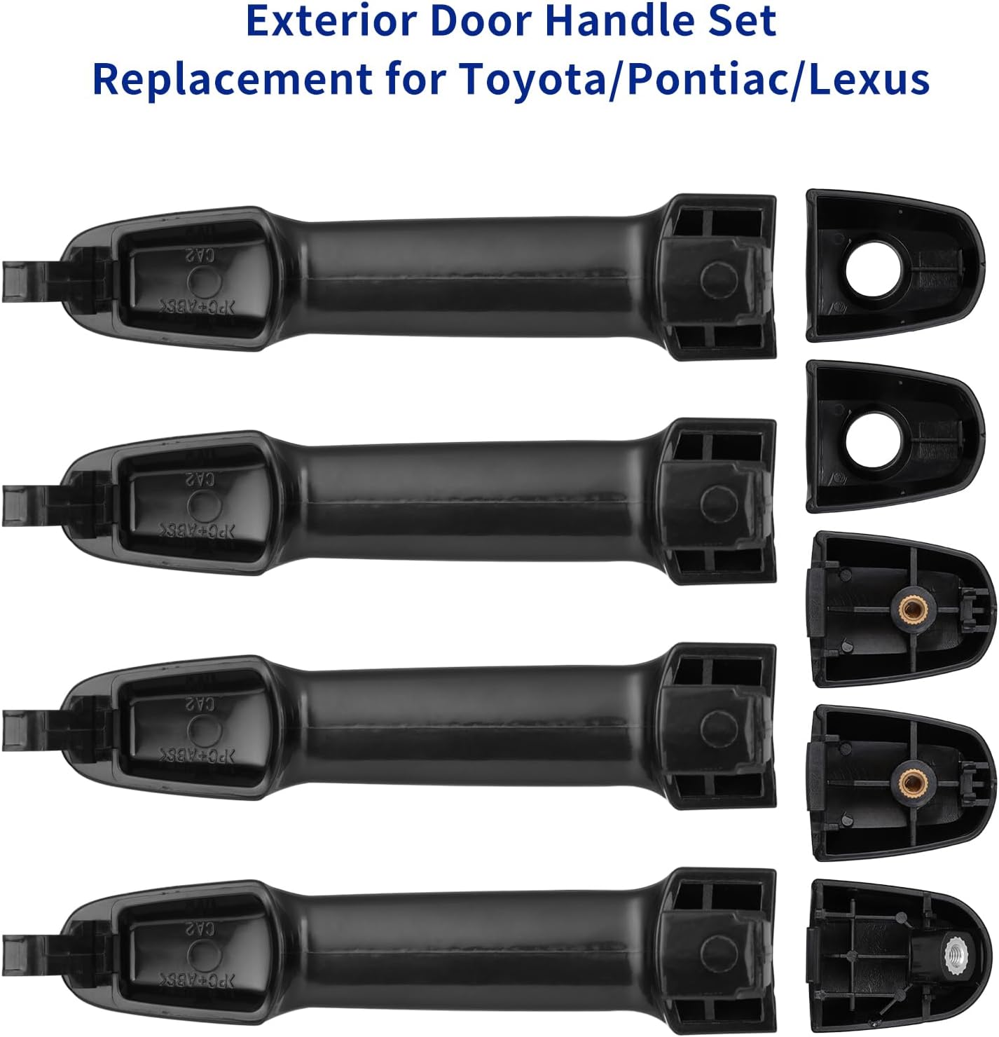 Manijas de puertas exteriores para Toyota Camry 2002-2006, Corolla Matrix 2003-2013, RAV4 2001-2012, Prius 04-09, Pontiac Vibe 2003-2010, lado delantero y trasero del conductor y del pasajero Sustituye a # 81309 92894