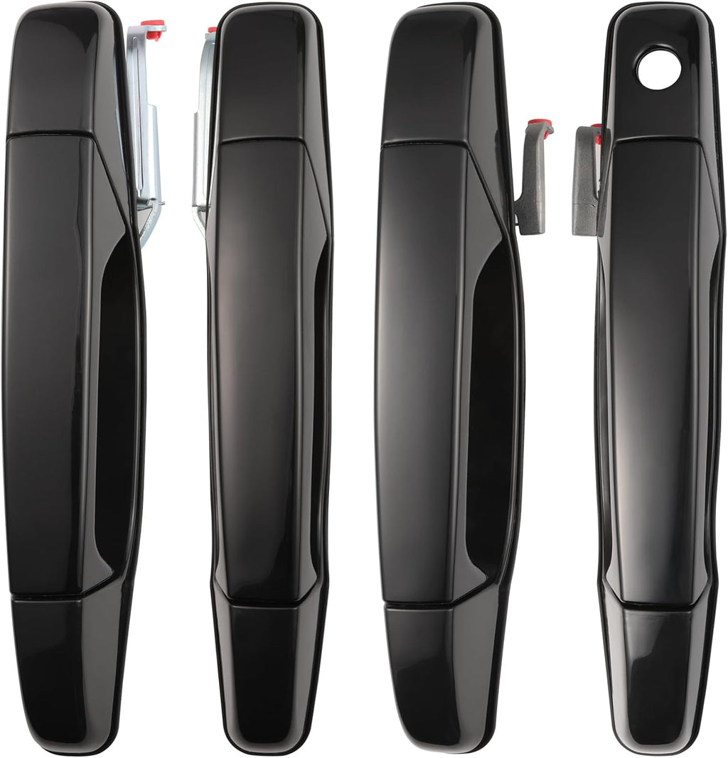 Manija de puerta exterior negra delantera trasera del lado del conductor del pasajero para Chevy Chevrolet Silverado Suburban Tahoe Avalanche 2007-2013, GMC Sierra Yukon, Cadillac Escalade 20828237 20828258 22738721