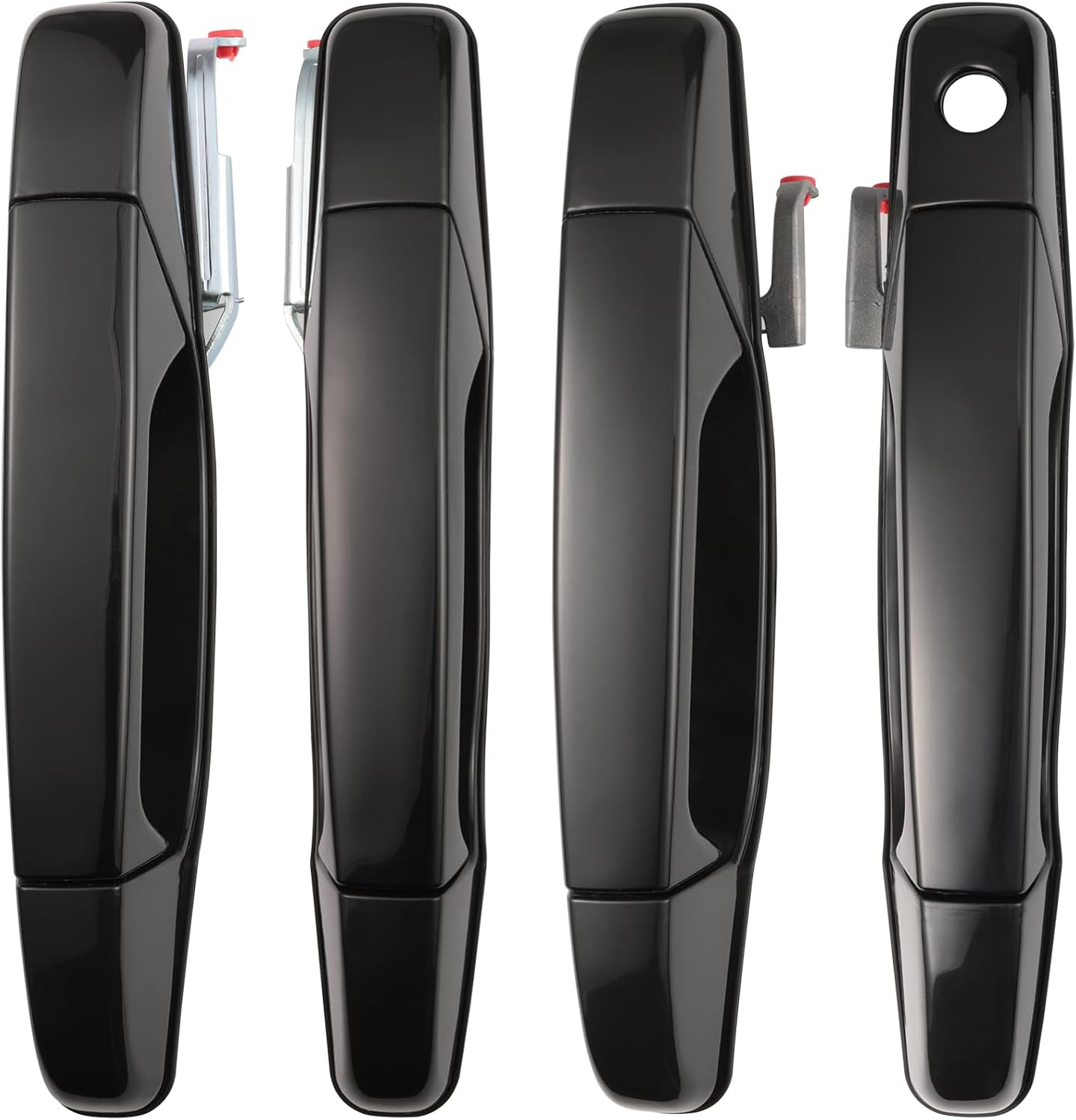 Manija de puerta exterior negra delantera trasera del lado del conductor del pasajero para Chevy Chevrolet Silverado Suburban Tahoe Avalanche 2007-2013, GMC Sierra Yukon, Cadillac Escalade 20828237 20828258 22738721